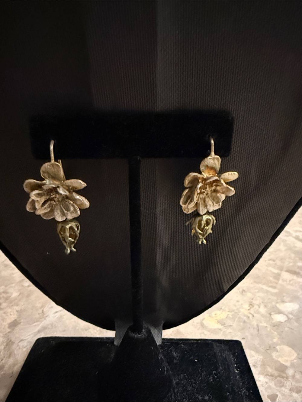 Vintage Museum replica earrings, genuine gold dusted very unusual pierced MCM